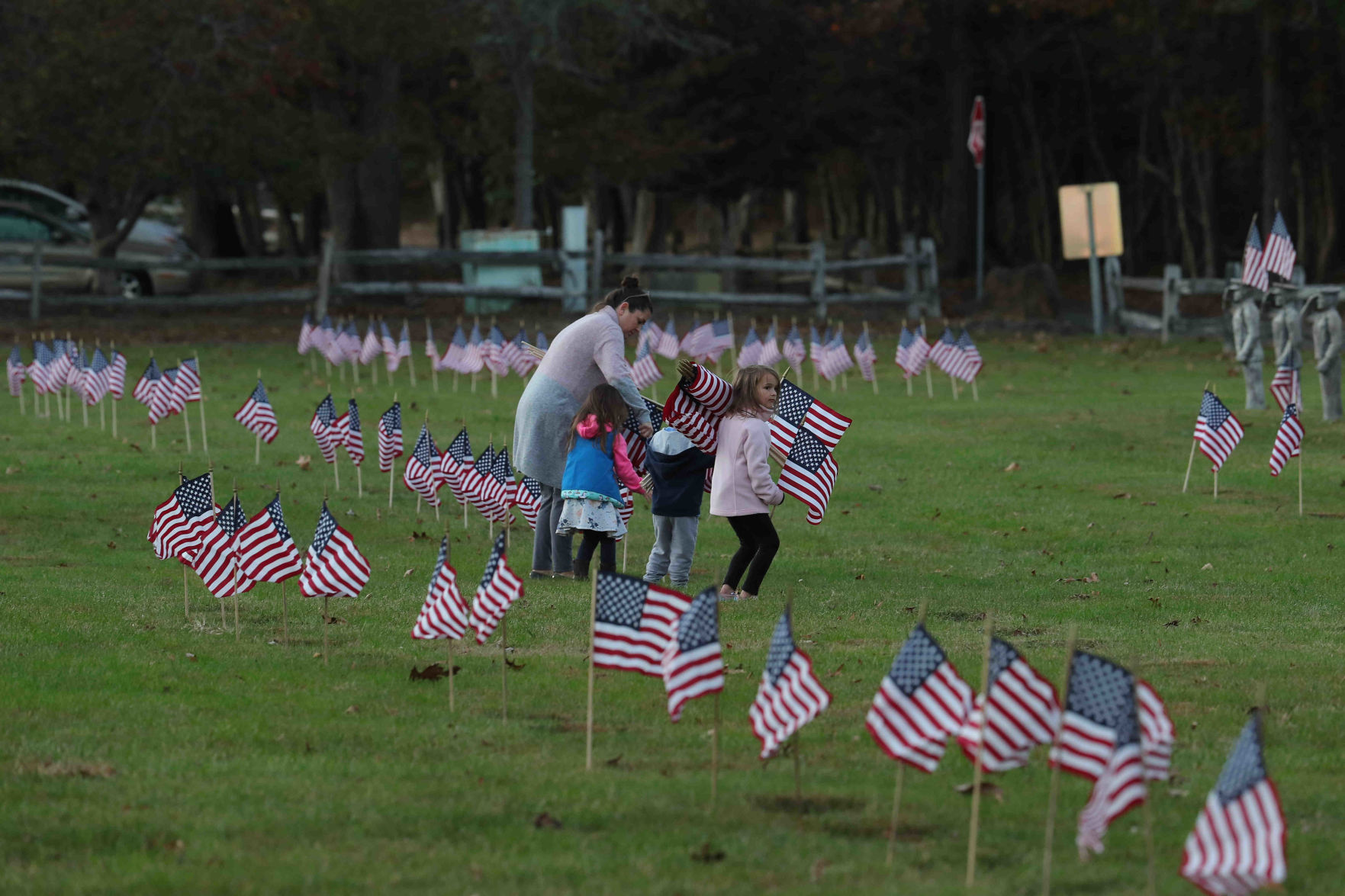 Scouts planted American Flags ahead of Veterans Day
